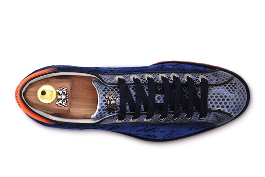 Sneakers in writer suede and python