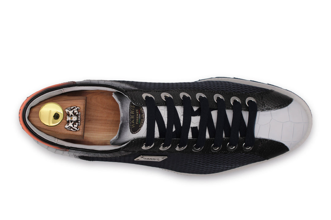 Sneakers stampa Coccodrillo ed effetto traforato