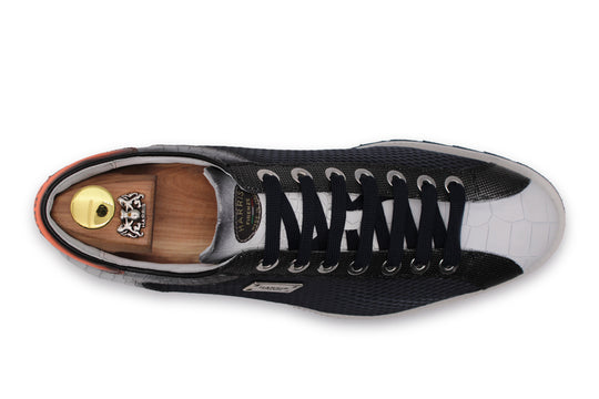 Sneakers stampa Coccodrillo ed effetto traforato