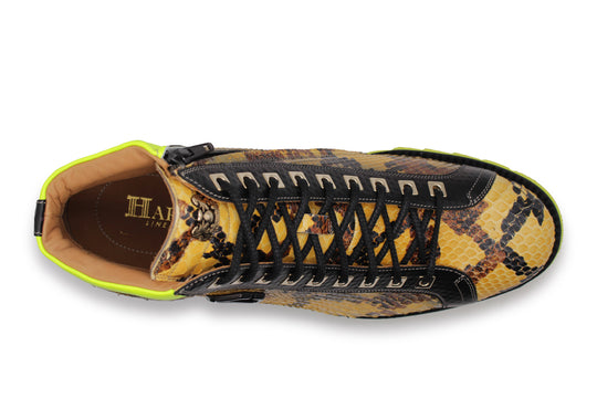 Python leather ankle boot