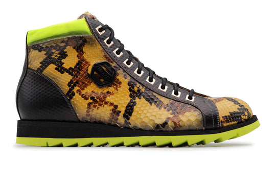 Python leather ankle boot