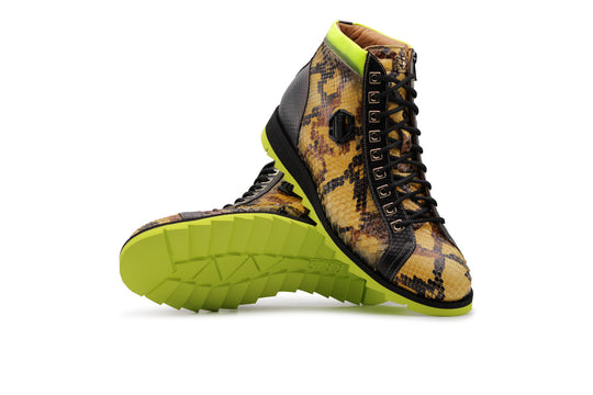 Python leather ankle boot