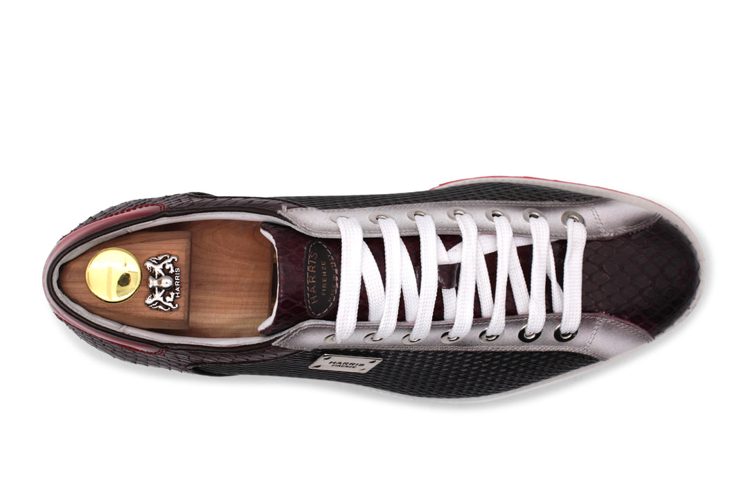 Sneakers in pelle stampata e pitone