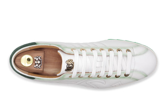 Sneaker aus schattiertem Leder und Wildleder