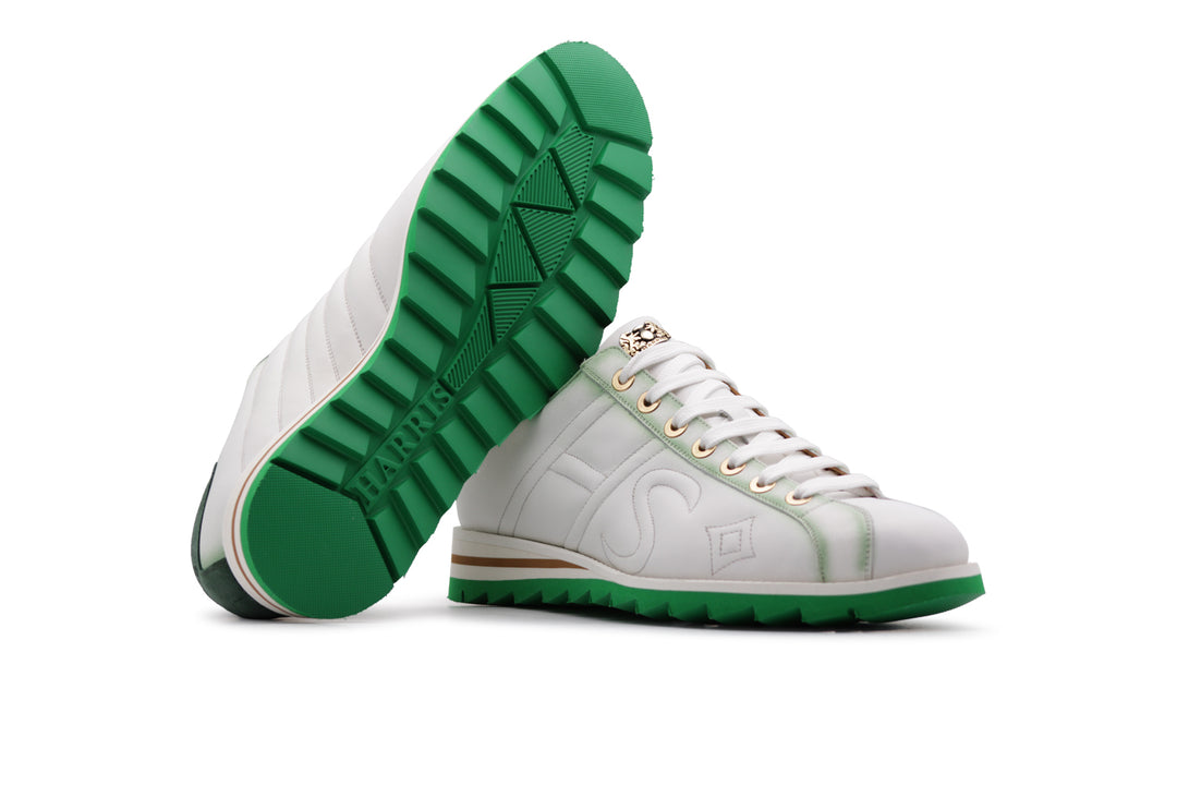 Sneaker aus schattiertem Leder und Wildleder