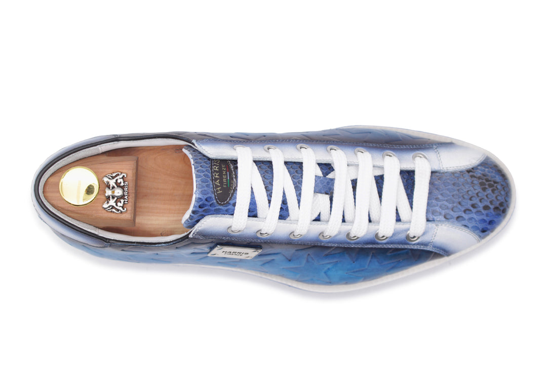 Sneakers in pelle stampata e pitone