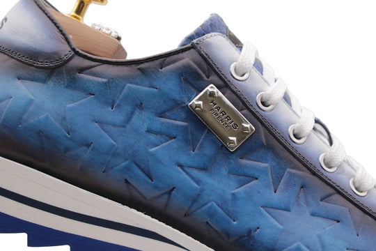 Sneakers in pelle stampata e pitone