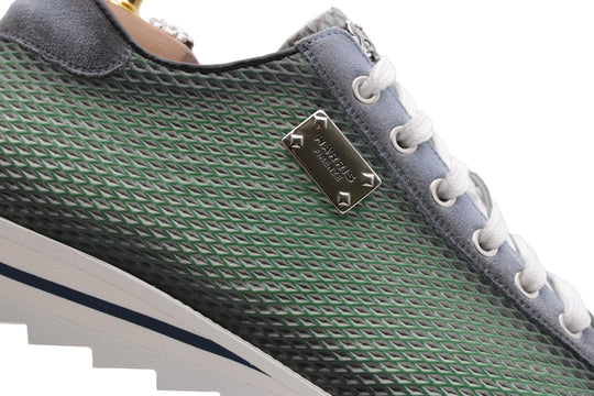 Bedruckte Sneakers aus Leder und Python