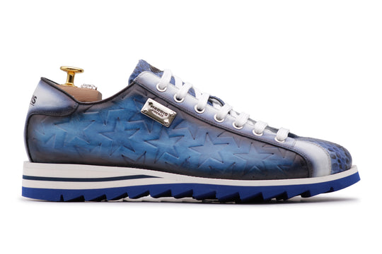 Sneakers in pelle stampata e pitone