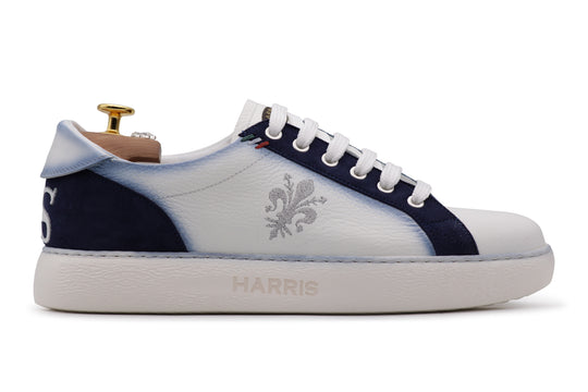 Sneakers in pelle e suede con ricamo