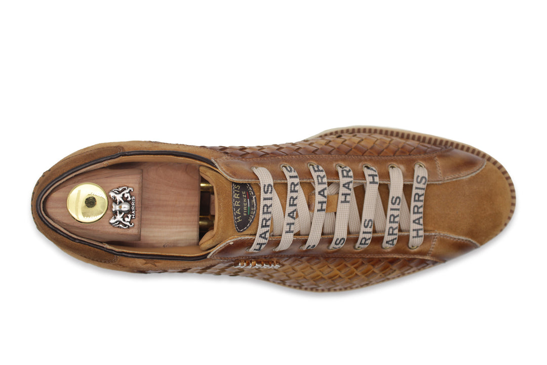 Sneakers in suede intrecciata