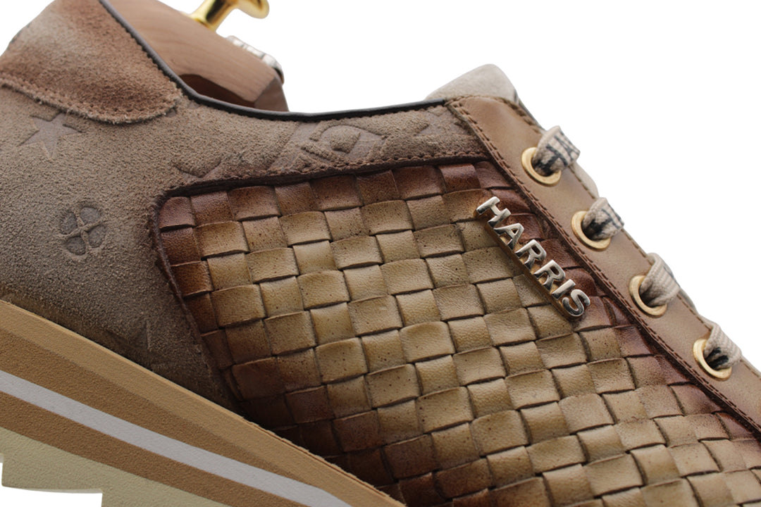 Sneakers in suede intrecciata