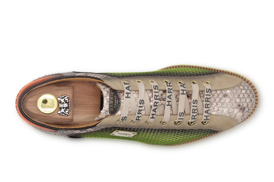 Sneakers effetto forato e pitone