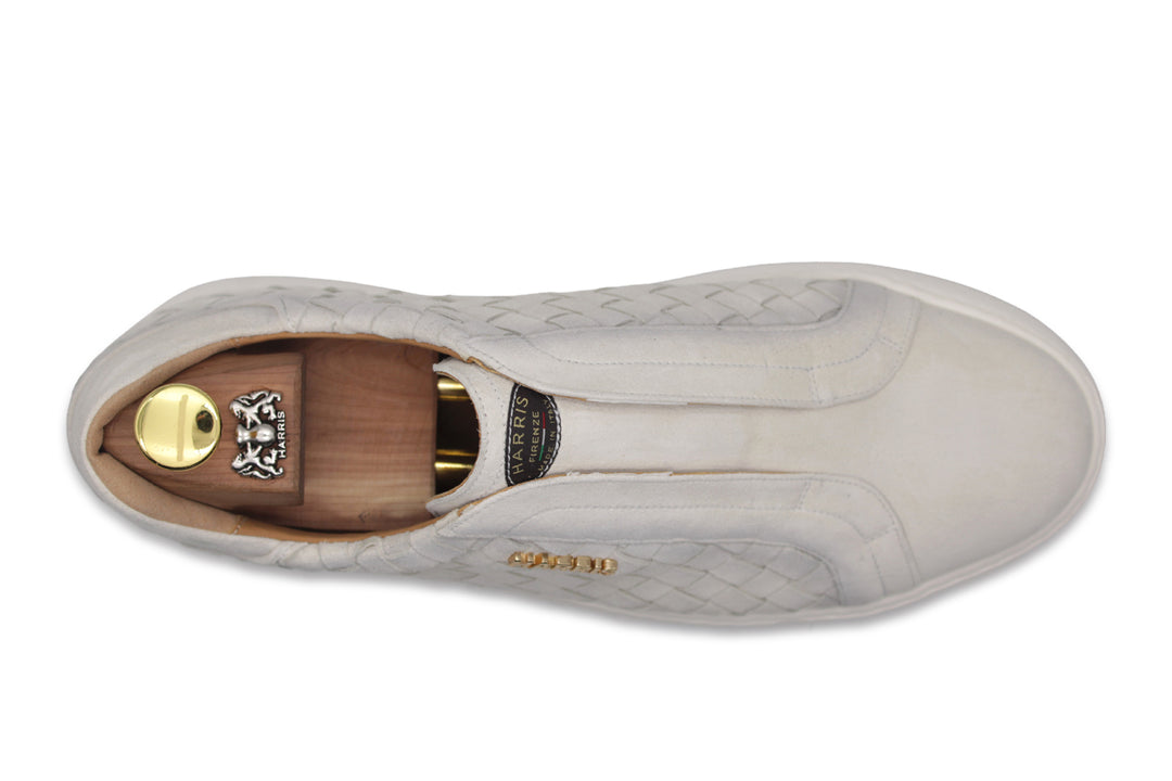 Sneakers slipon in pelle intrecciata