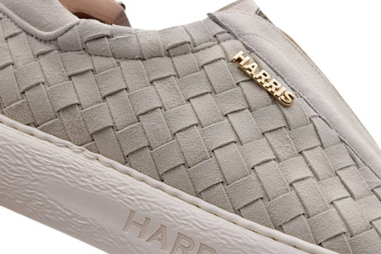 Sneakers slipon in pelle intrecciata
