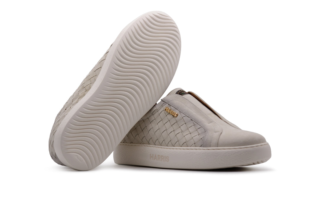 Sneakers slipon in pelle intrecciata