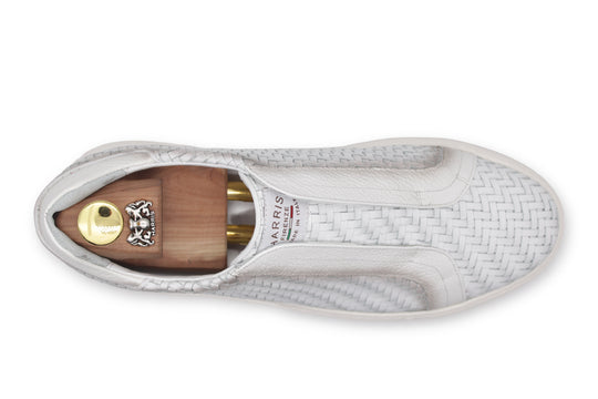 Zapatillas slip-on de piel tejida