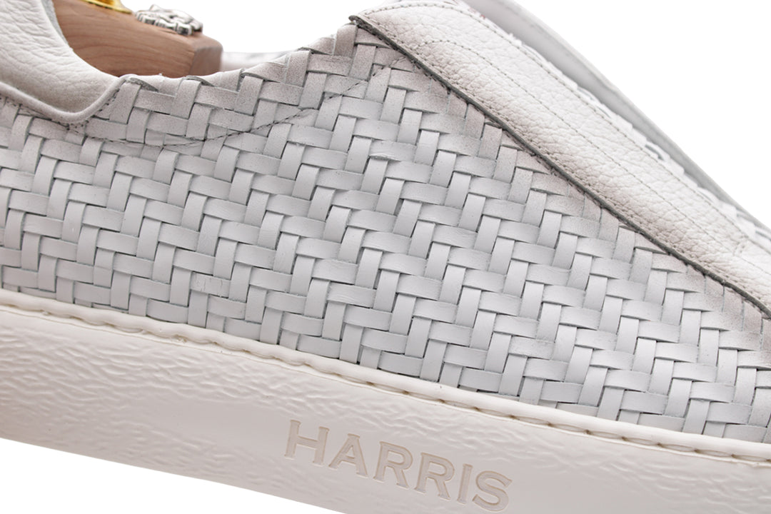 Zapatillas slip-on de piel tejida