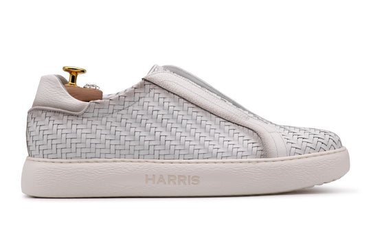 Zapatillas slip-on de piel tejida