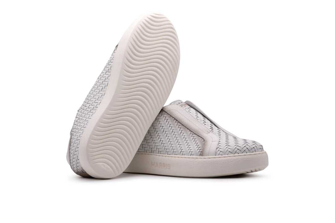 Zapatillas slip-on de piel tejida
