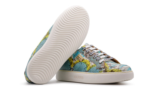 Mehrfarbige Python-Sneaker