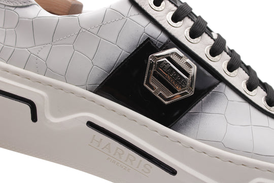 Sneakers in pelle effetto coccodrillo