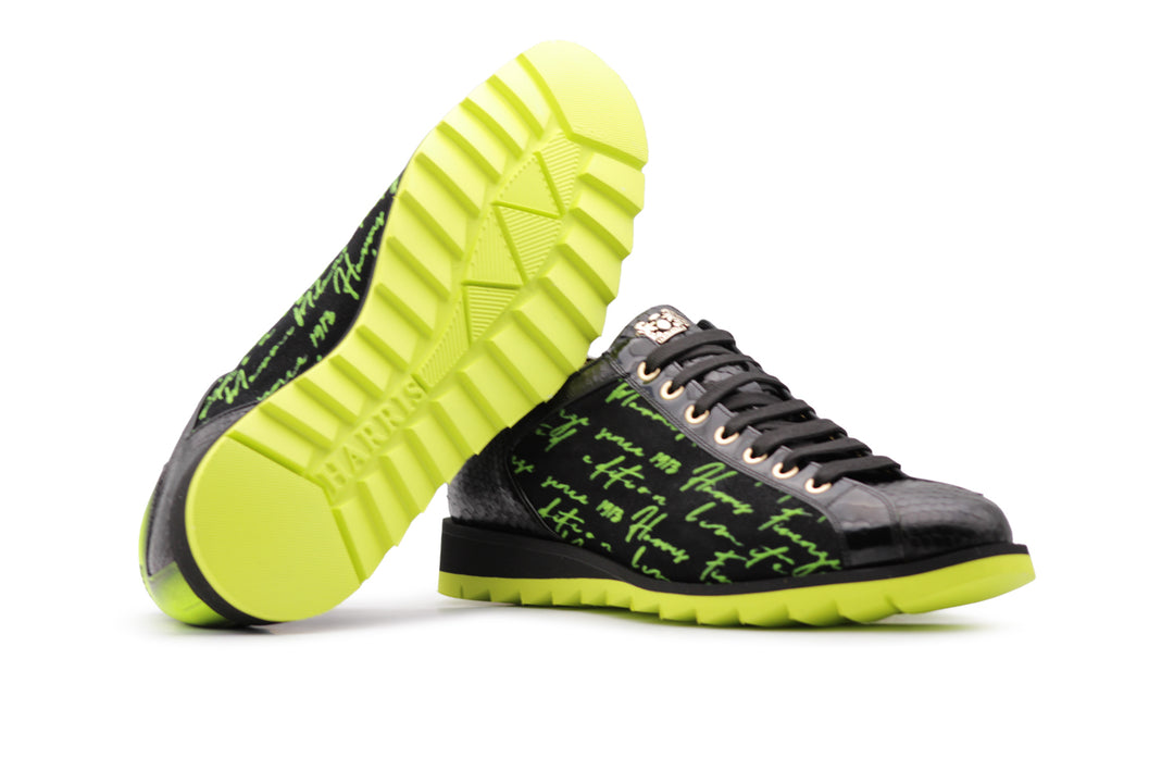 Sneakers in pitone e stampa Signature