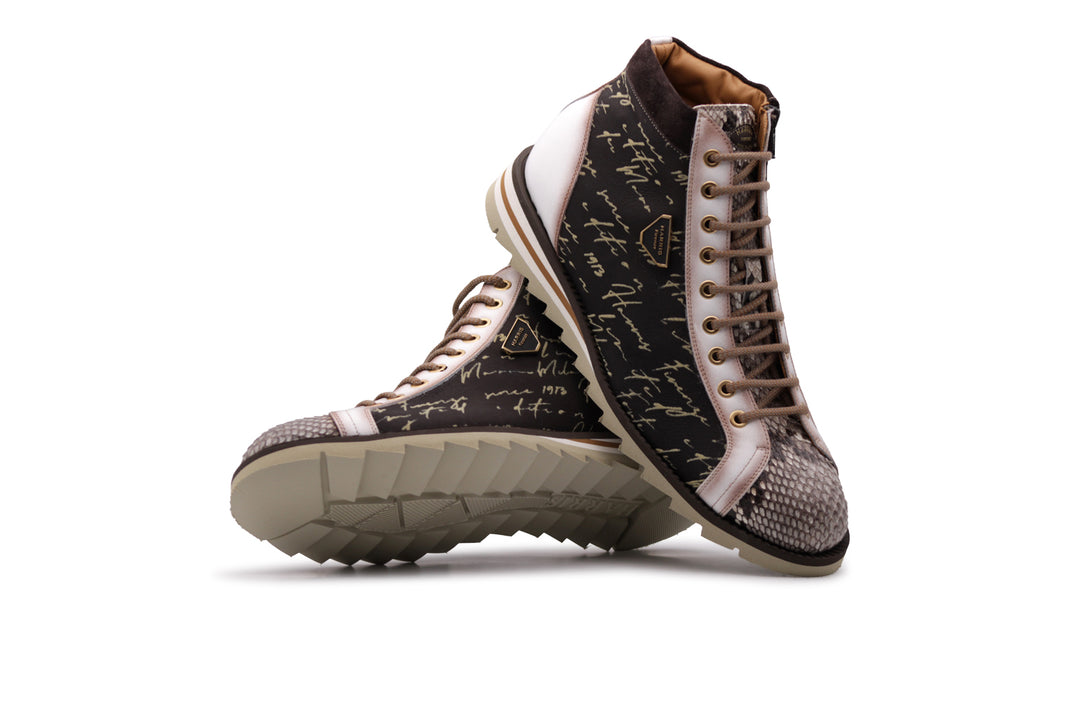 Polacchino in suede signature e pitone