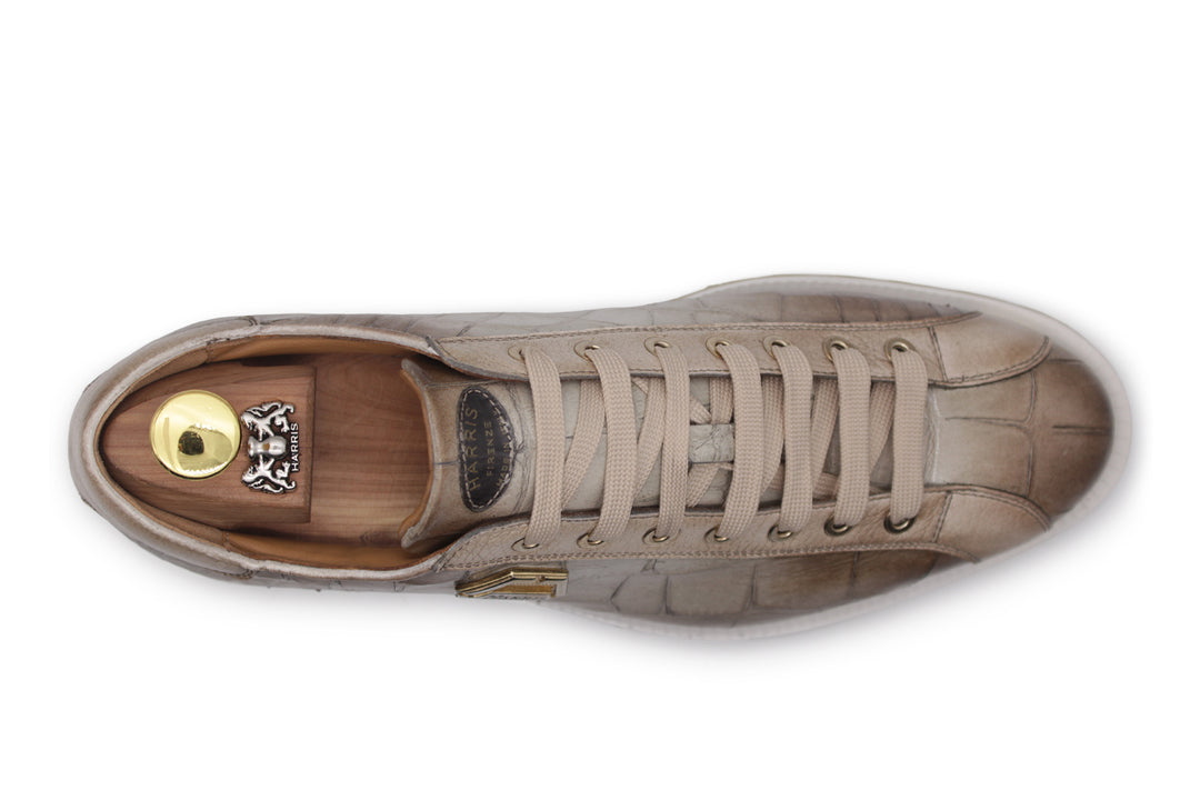 Sneakers in pelle stampata effetto coccodrillo Himalaya