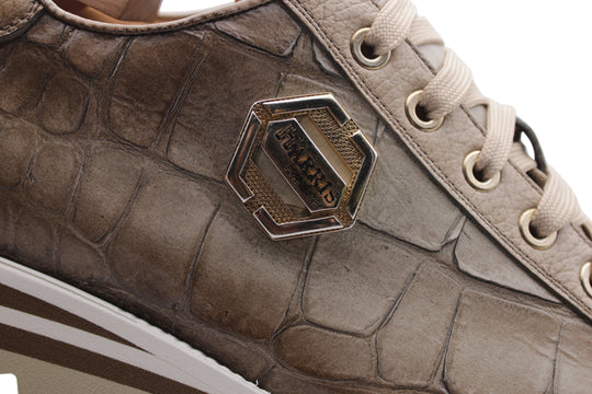 Sneakers in pelle stampata effetto coccodrillo Himalaya