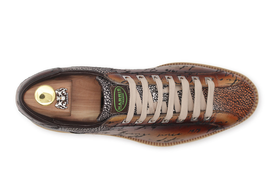 Sneakers in pelle dipinta a mano Signature