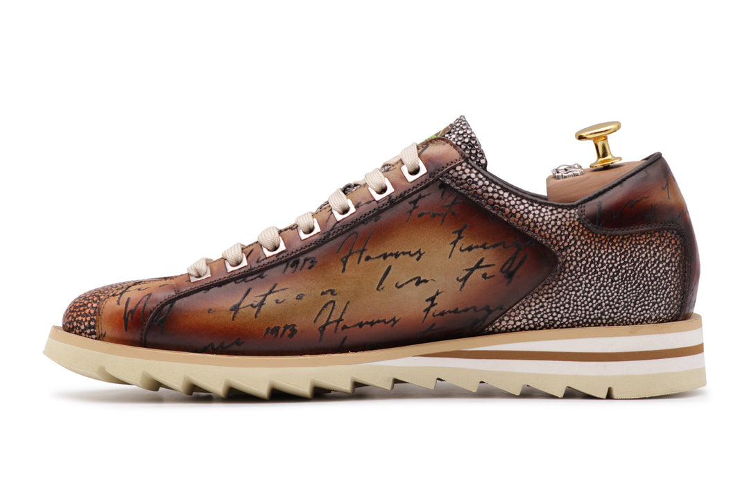 Sneakers in pelle dipinta a mano Signature
