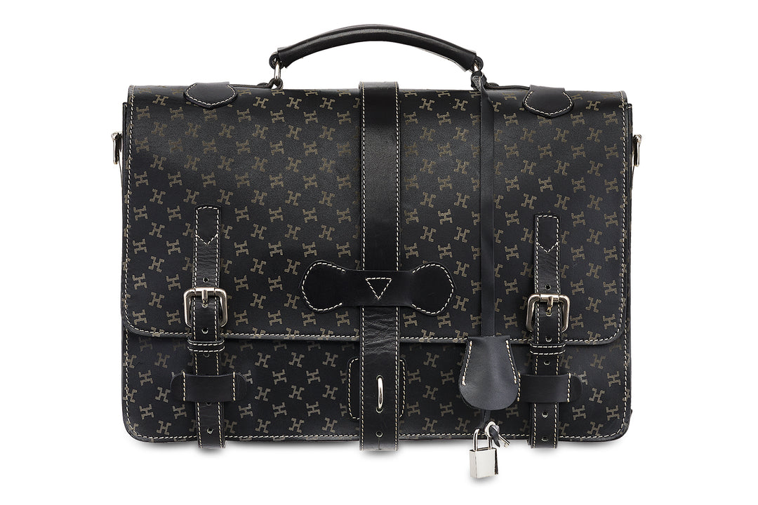 Men's Monogram Print Briefcase